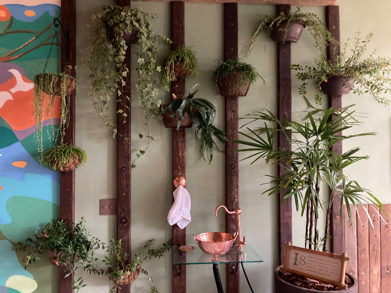 Jardim com cruzetas